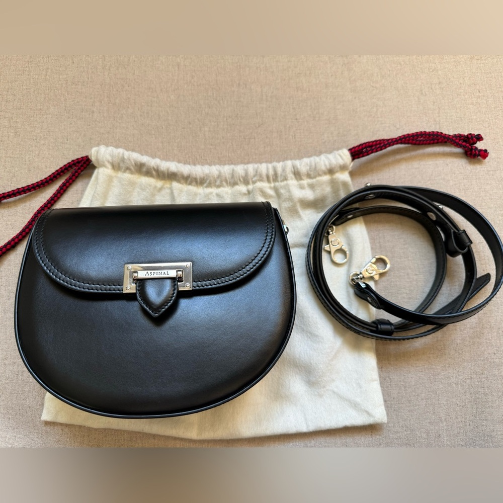 Aspinal of London Portobello in Black smooth leather with silver hardware